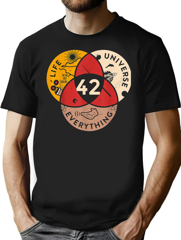 42 Answer To Life Universe And Everything Science Vintage T-Shirt - Black