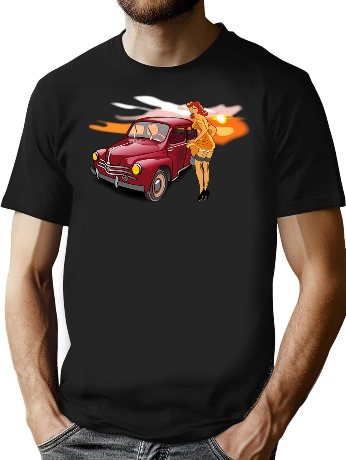 4cv T-Shirt - Retro Graphic Tee for Men & Women - Black