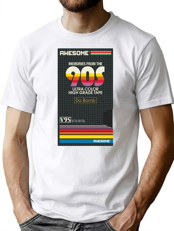 90s Memories Vhs T-Shirt - Retro Graphic Tee for Men & Women - White