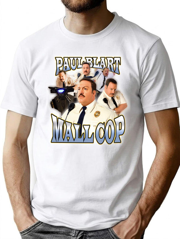 90s Vintage Tee Paul Blart Mall Cop Funny Tshirt - White