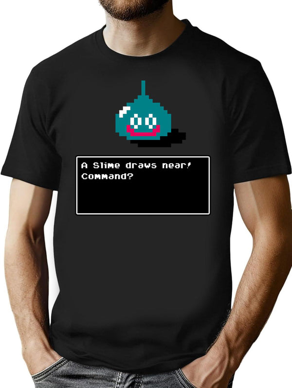 A Slime Draws Near T-Shirt - Retro Graphic Tee for Men & Women - Black