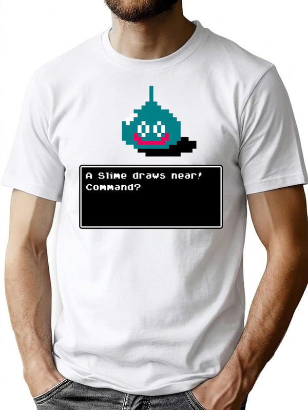 A Slime Draws Near T-Shirt - Retro Graphic Tee for Men & Women - White