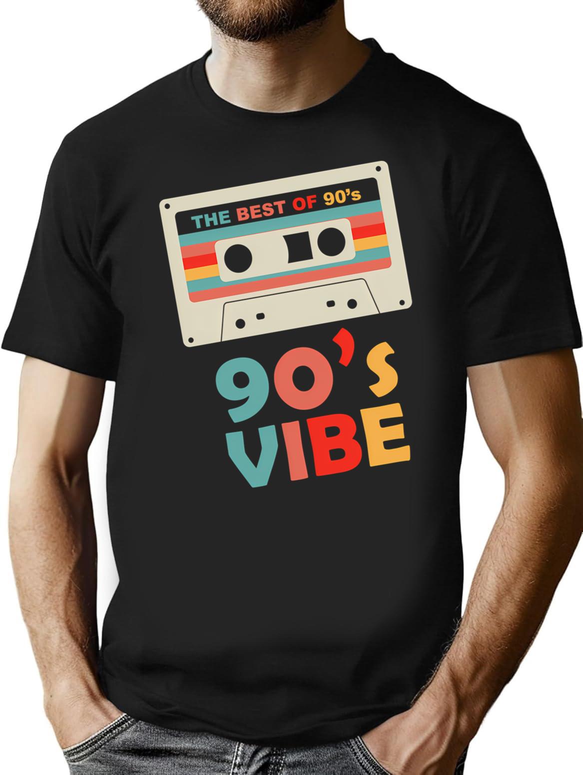 A Whole 90's Vibe. Retro Vintage Cassette. 90s Style. T-Shirt - Black