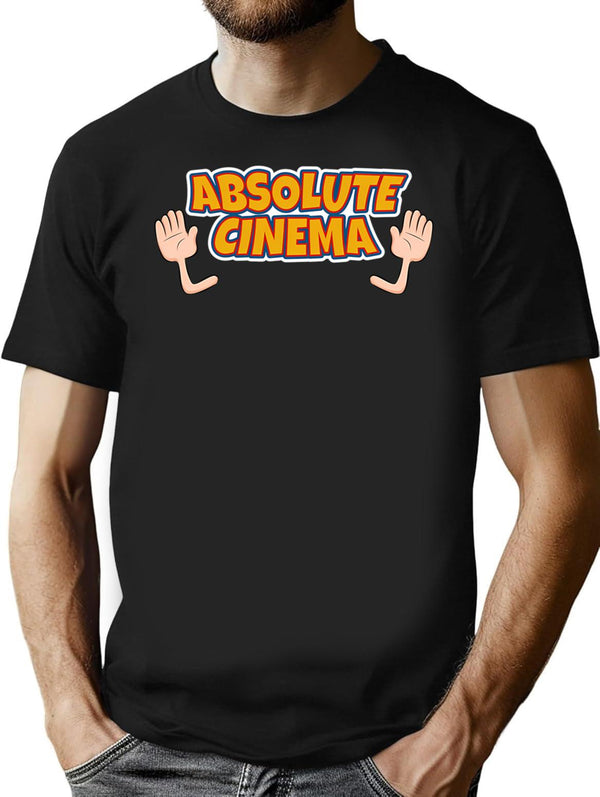 Absolute Cinema Funny Vintage T-Shirt - Retro Graphic Casual Tee - Black