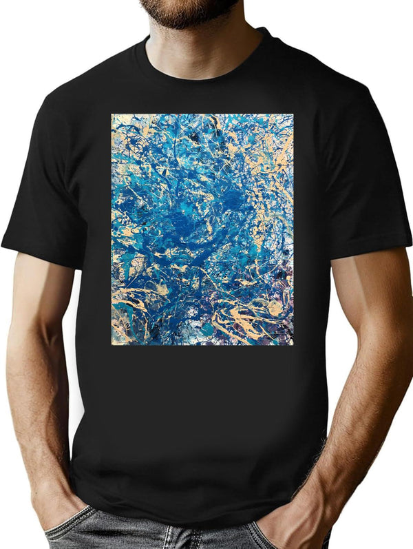 Abstract Study 98 T-Shirt - Retro Graphic Tee for Men & Women - Black