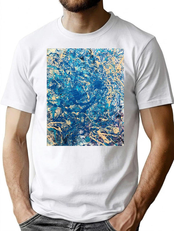 Abstract Study 98 T-Shirt - Retro Graphic Tee for Men & Women - White