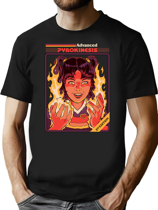 Advanced Pyrokinesis T-Shirt - Retro Graphic Tee for Men & Women - Black