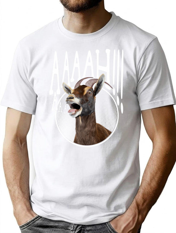 Ahhh Screaming Goat Gift Funny Goat Lover Screaming Goat Gear T-Shirt - White