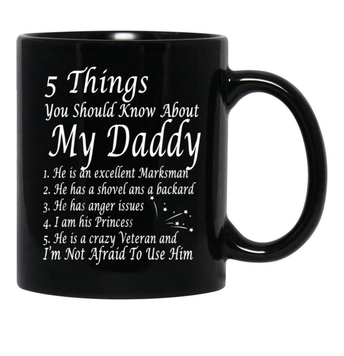 Ain T No Veteran Daddy Black Coffee Mug - Black