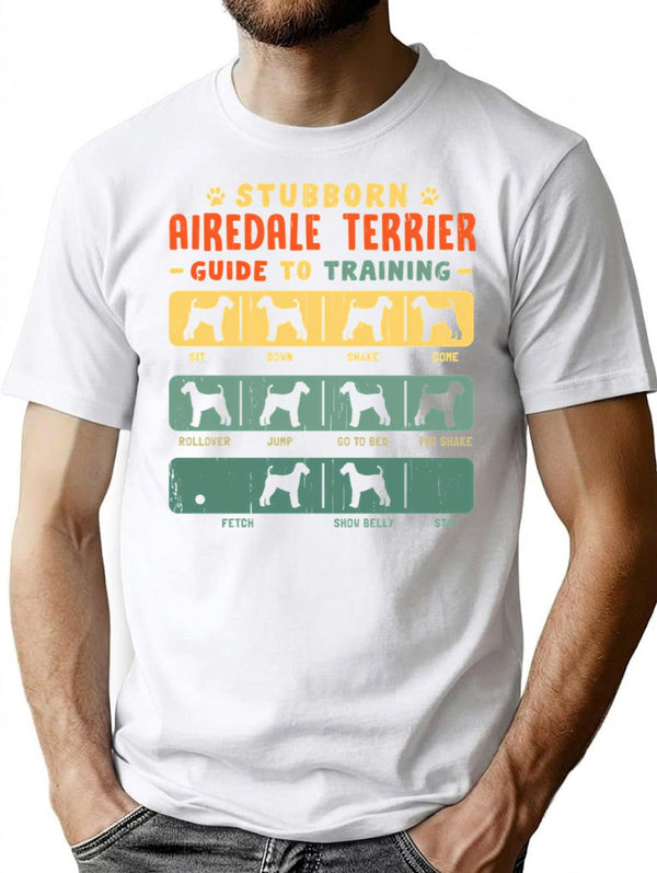 Airedale Terrier Funny Guide To Traning T-Shirt - White