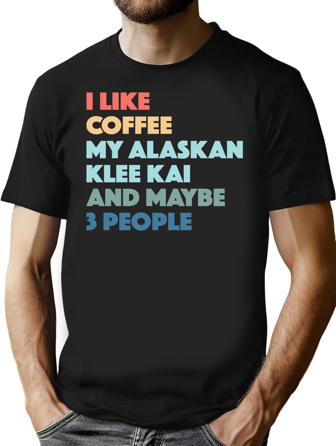 Alaskan Klee Kai Dog Owner Coffee Lovers Vintage Retro T-Shirt - Black