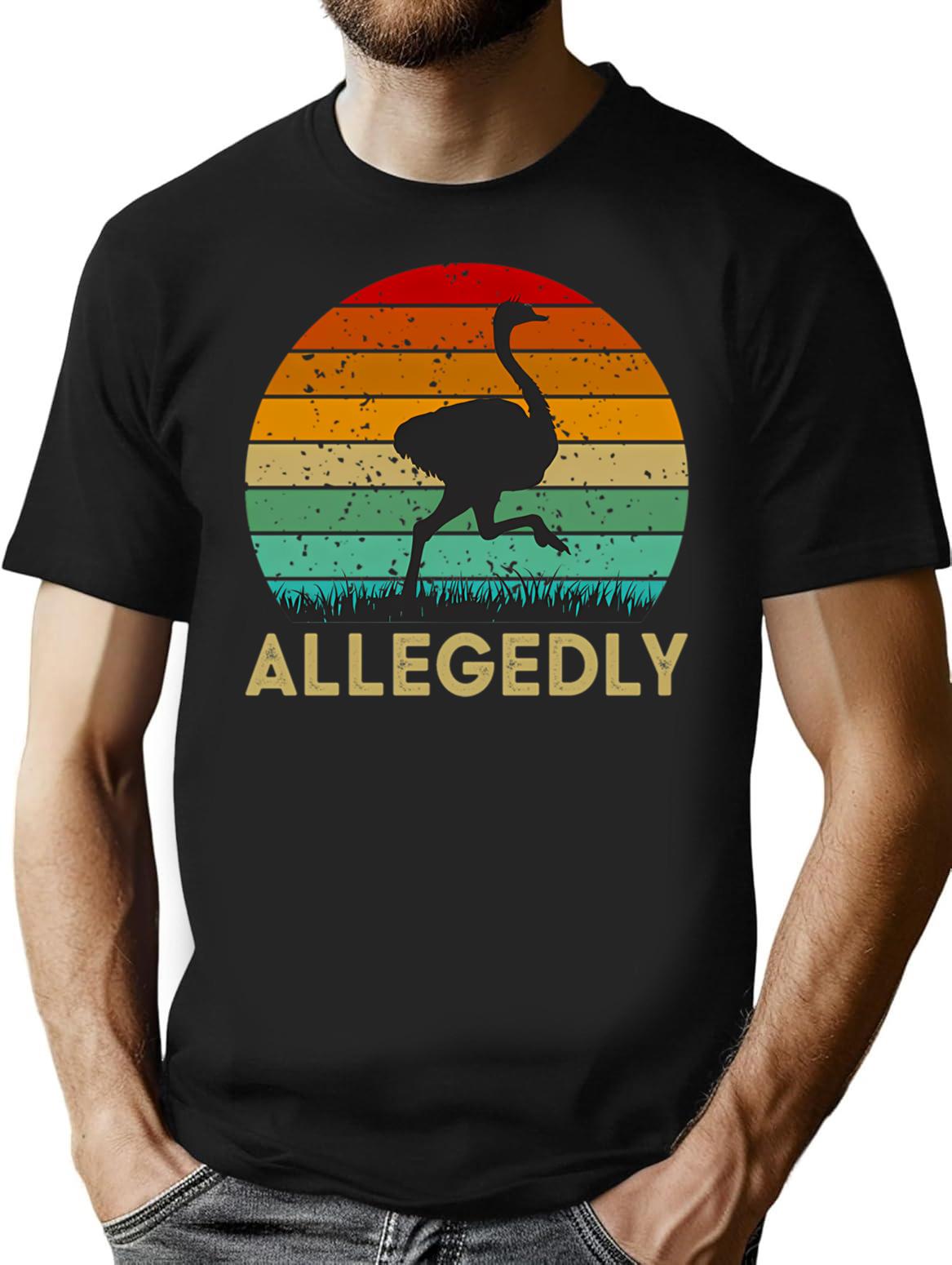 Allegedly T-Shirt - Retro Graphic Tee for Men & Women - Black