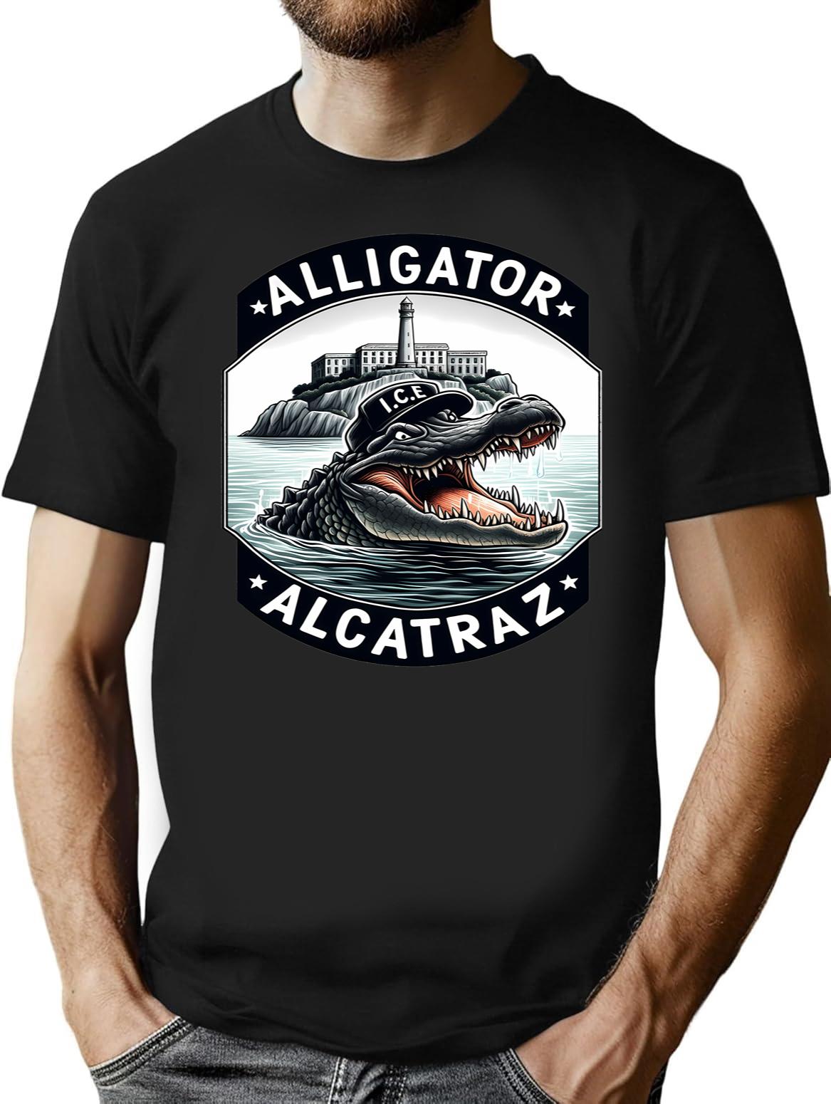 Alligator Alcatraz Florida Black T-Shirt - Black