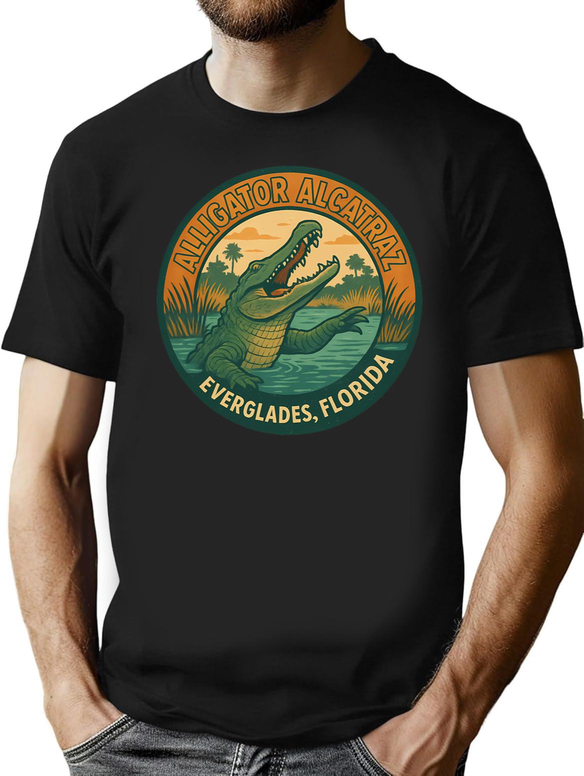 Alligator Alcatraz (21) Black T-Shirt - Black