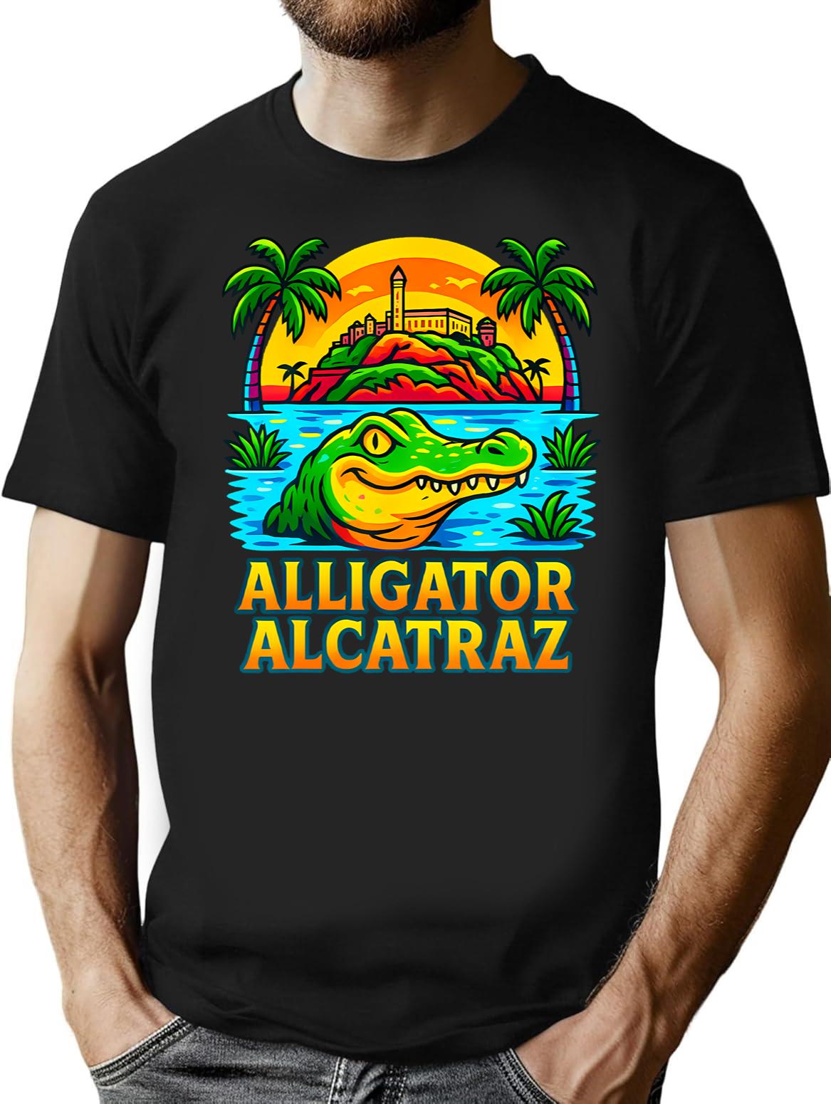 Alligator Alcatraz (30) Black T-Shirt - Black