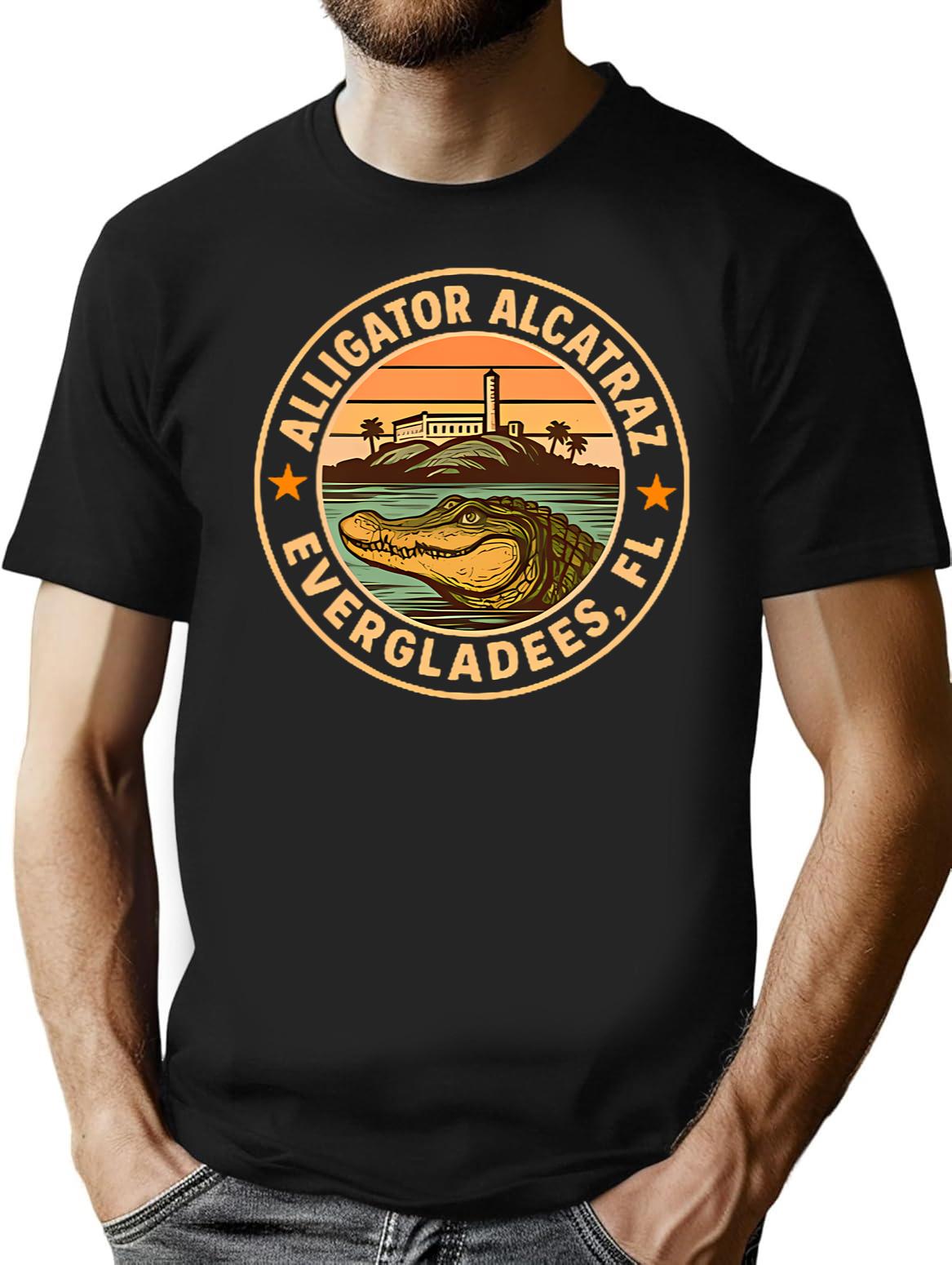 Alligator Alcatraz (35) Black T-Shirt - Black