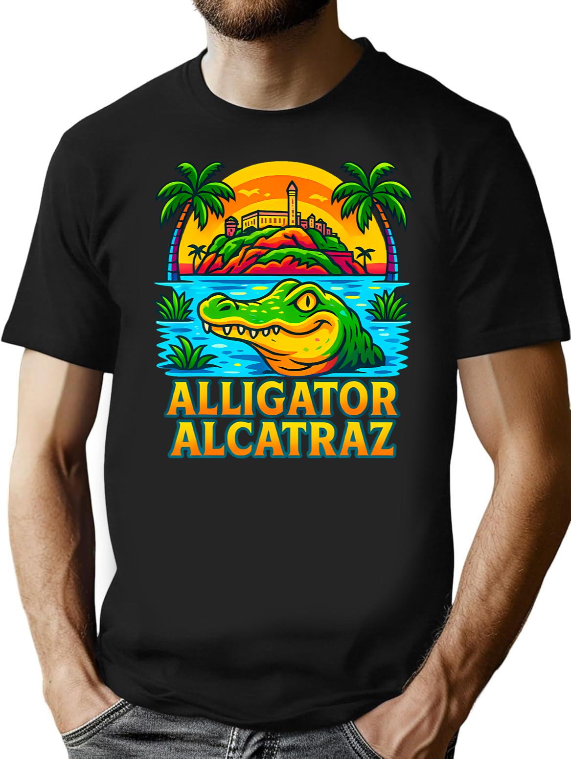 Alligator Alcatraz (40) Black T-Shirt - Black