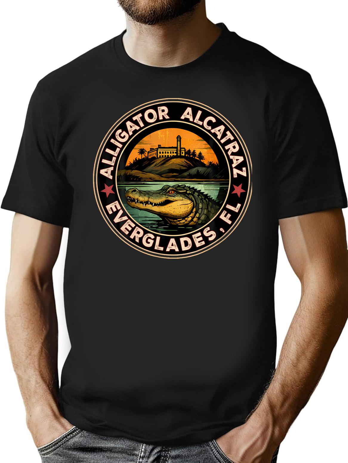 Alligator Alcatraz (42) Black T-Shirt - Black