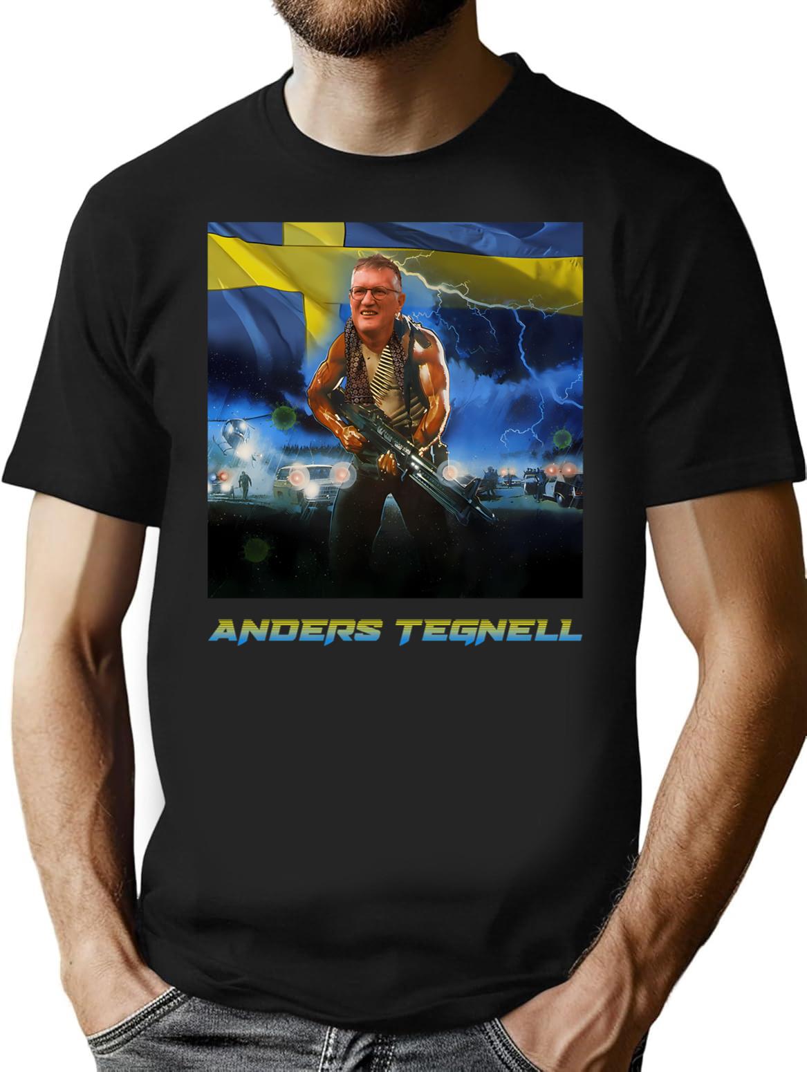 Anders Tegnell Action Hero Sweden T-Shirt - Retro Graphic Tee for Men & Women - Black