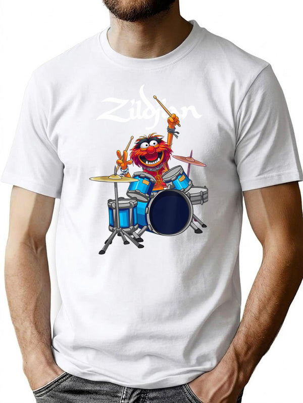Animal Drum - Funny Drums Drumming T-Shirt - White