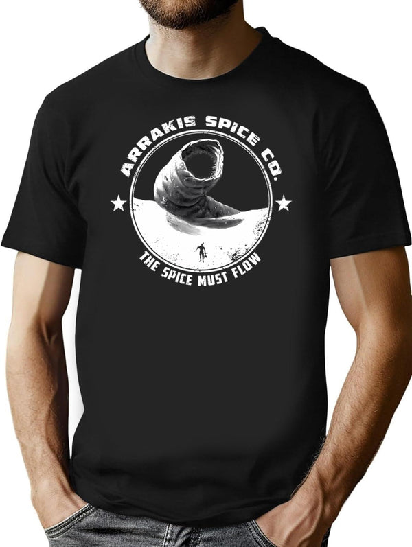 Arrakis Spice Company T-Shirt - Retro Graphic Tee for Men & Women - Black