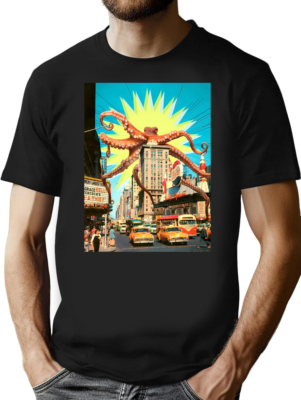 Attack Of The Octopus (in Nyc) T-Shirt - Black