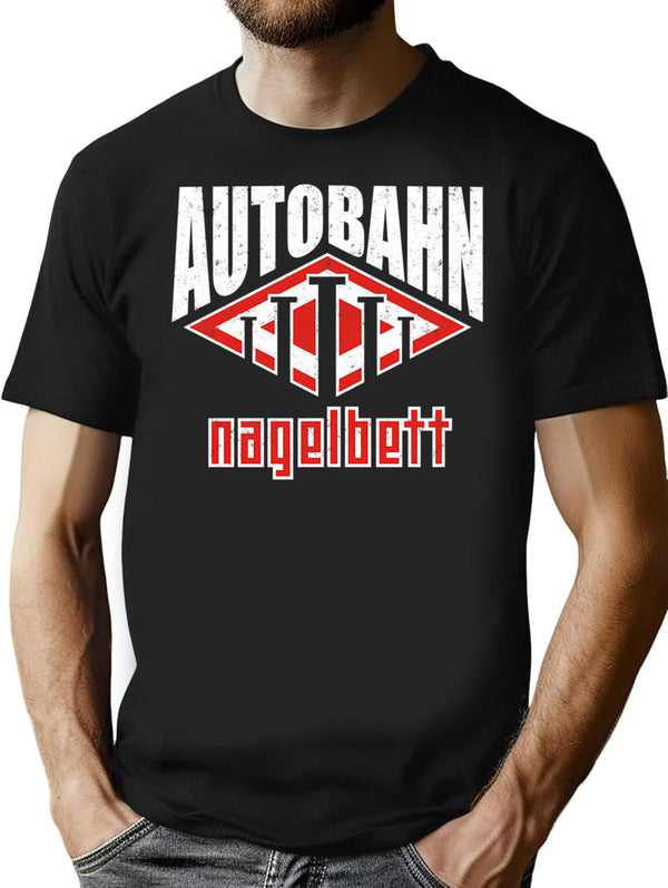 Autobahn - Nagelbett T-Shirt - Retro Graphic Tee for Men & Women - Black