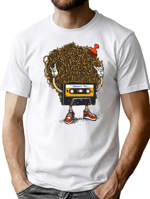 Awesome Mix Vol. Funky T-Shirt - Retro Graphic Tee for Men & Women - White