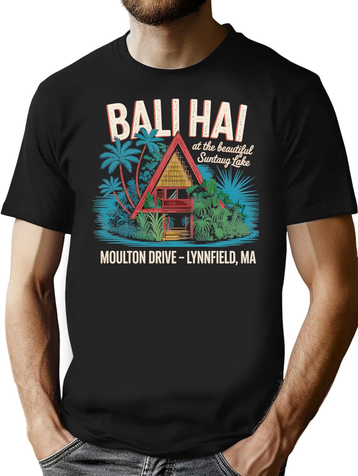 Bali Hai Lynnfield Ma T-Shirt - Retro Graphic Tee for Men & Women - Black