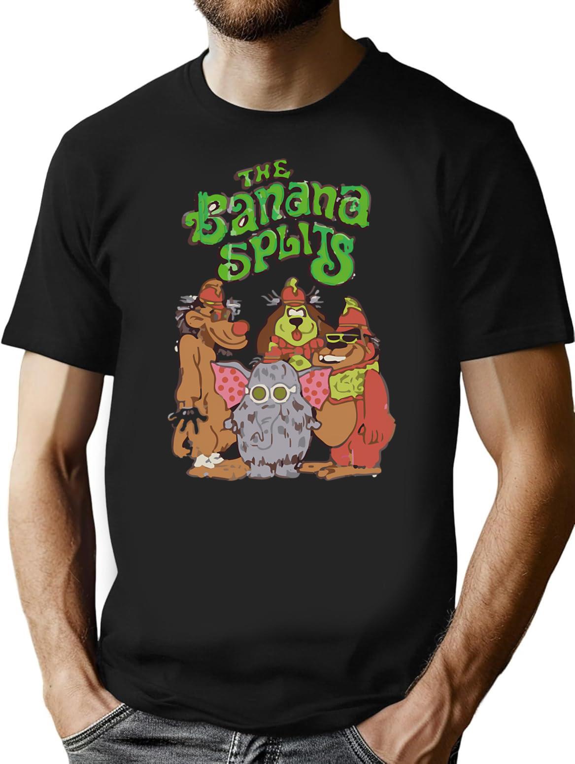 Banana Splits T-Shirt - Retro Graphic Tee for Men & Women - Black