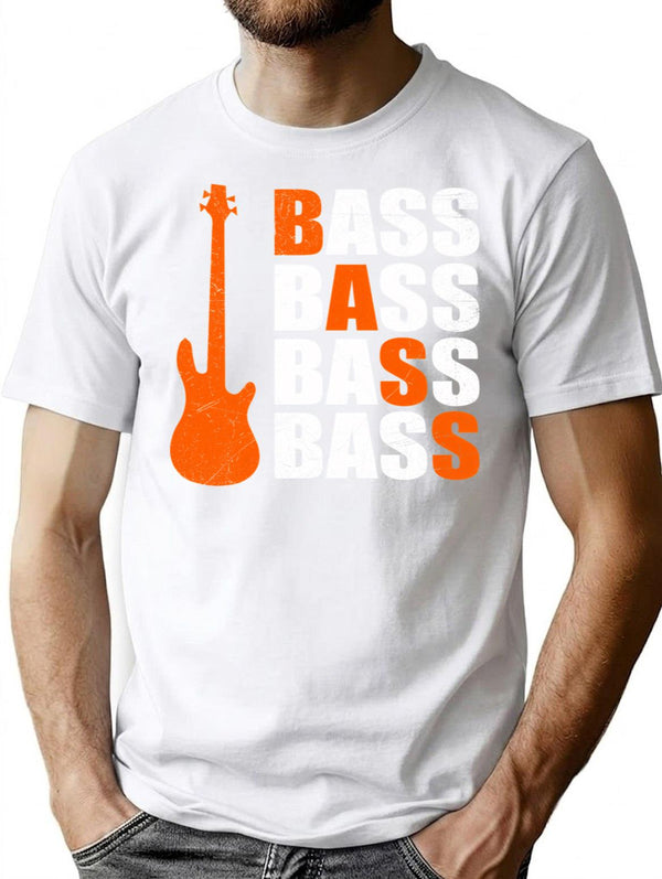 Bass Guitar Bass Bass Bass Music Funny Gift Idea T-Shirt - White