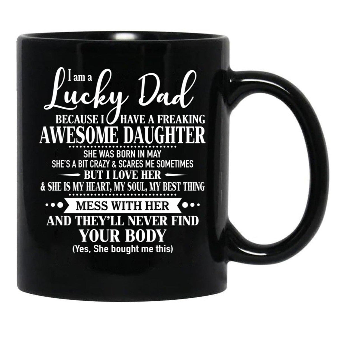 Birthday Lucky Dad May Black Coffee Mug - Black