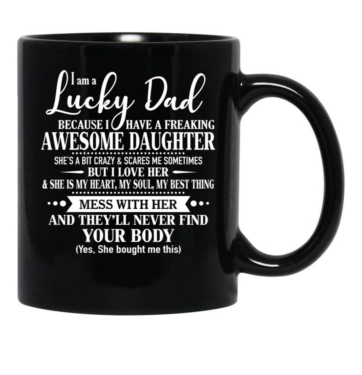 Birthday Lucky Dad Black Coffee Mug - Black
