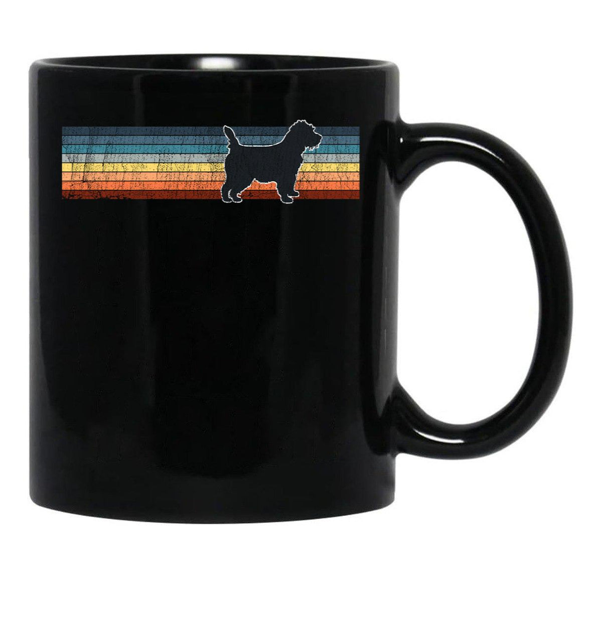 Cairn Terrier Vintage Retro Pet Lover Black Coffee Mug, Gift Coffee Mug - Black