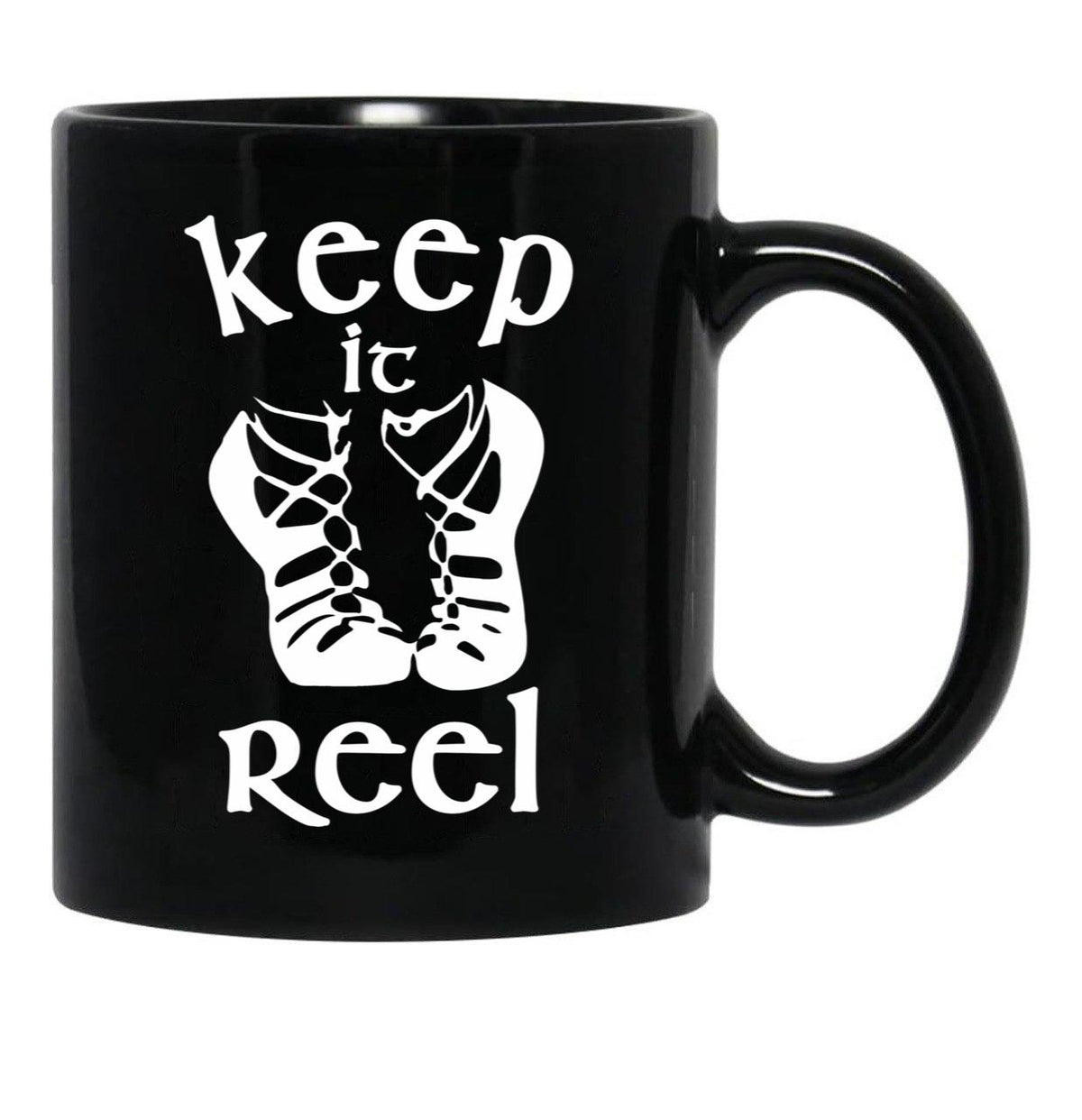 Cool Keep It Reel Irish Dance Design Black Coffee Mug, Gift Coffee Mug - Black