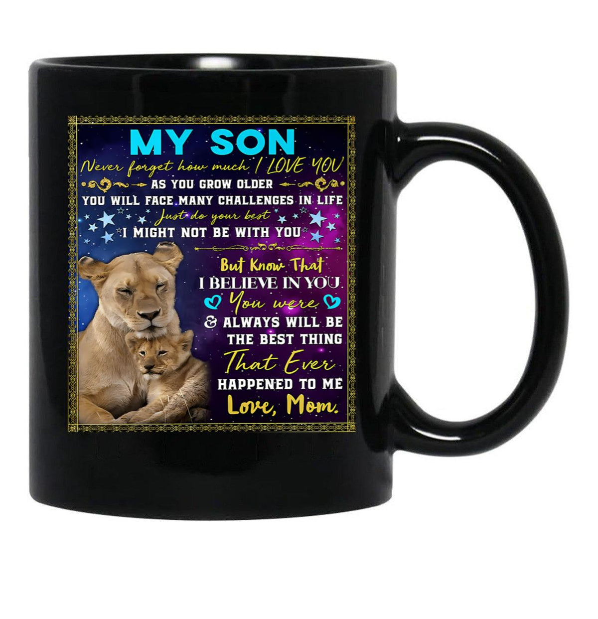 I Will Always Be Your Little Boy Your Son Black Coffee Mug - Black