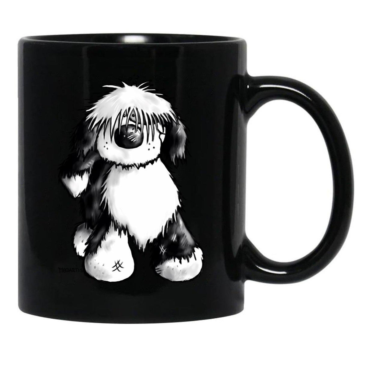 Cute Tibetan Terrier Black Coffee Mug, Gift Coffee Mug - Black