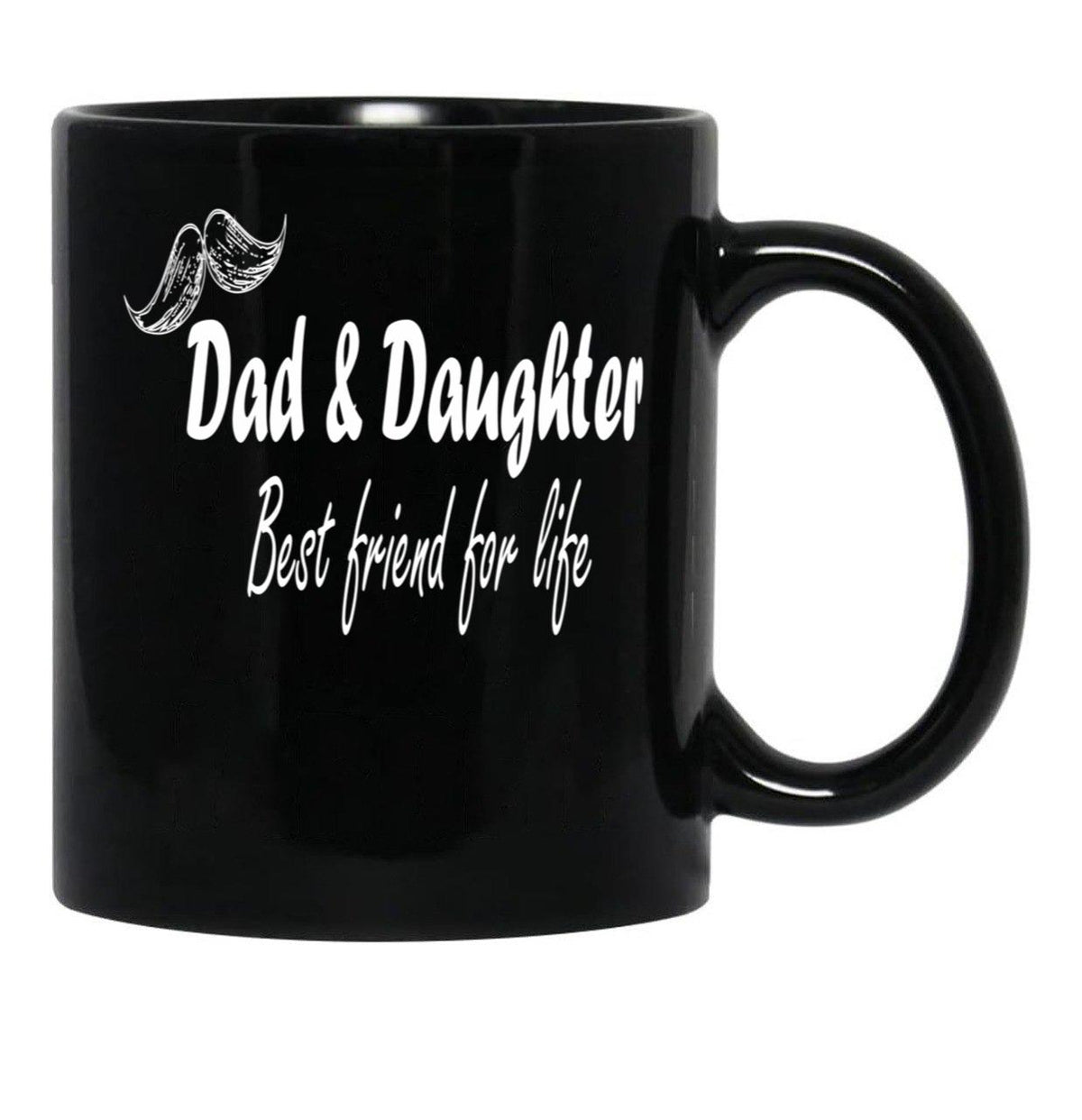 Dad Daughter Best Friend For Life Black Coffee Mug - Black