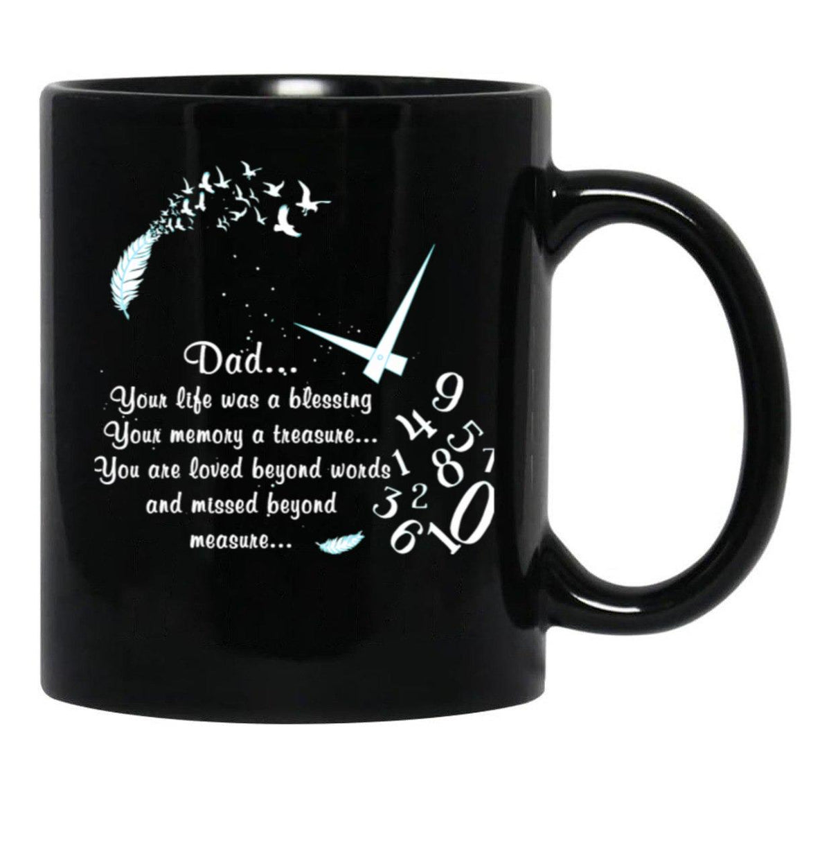 Dad Your Life Was A Blessing Black Coffee Mug - Black