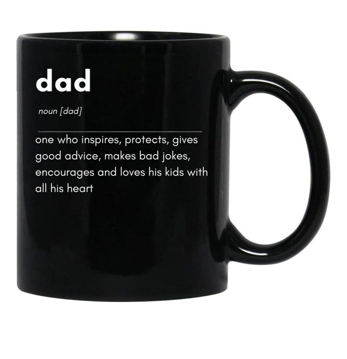 Dad Black Coffee Mug, Gift Coffee Mug - Black