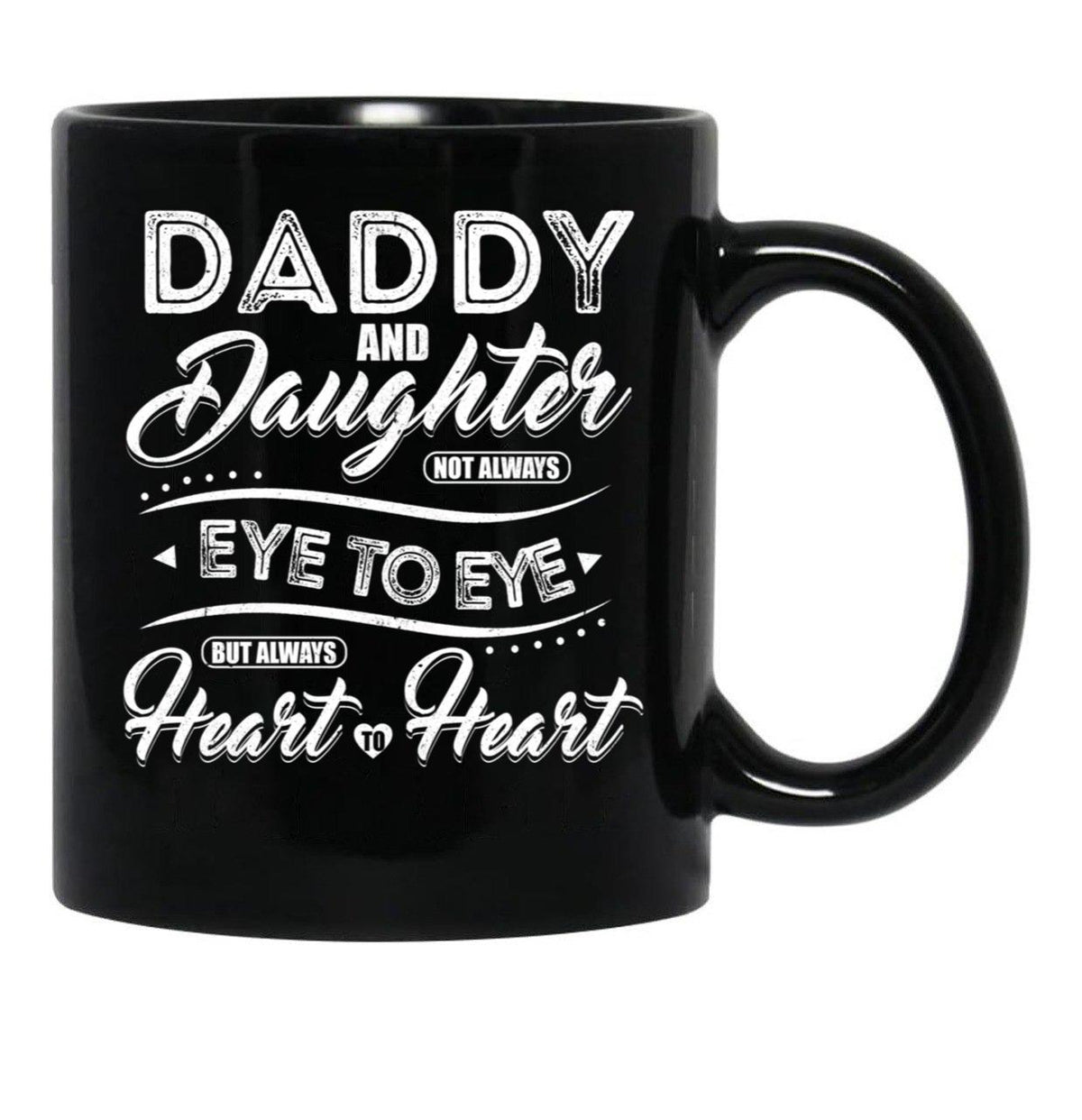 Daddy And Daughter (1) Black Coffee Mug - Black