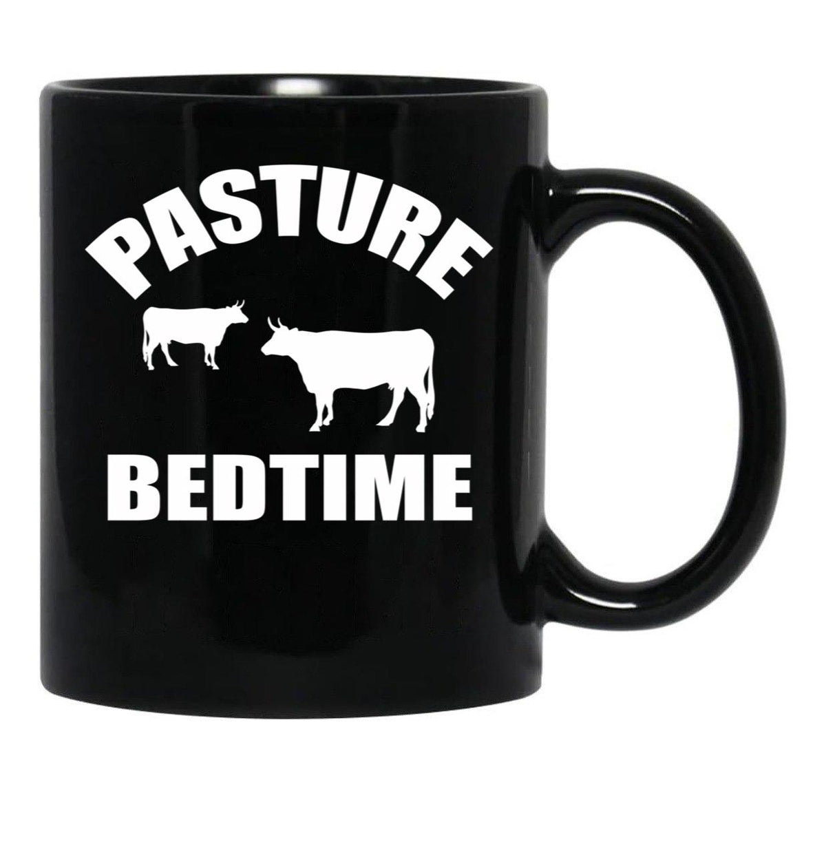 Farmer Cattle Cows Tshirts - Funny Cow Tshirt Pasture Bedtime Funny Cow Lovers Gift Idea Tshirt Black Coffee Mug, Gift Coffee Mug - Black