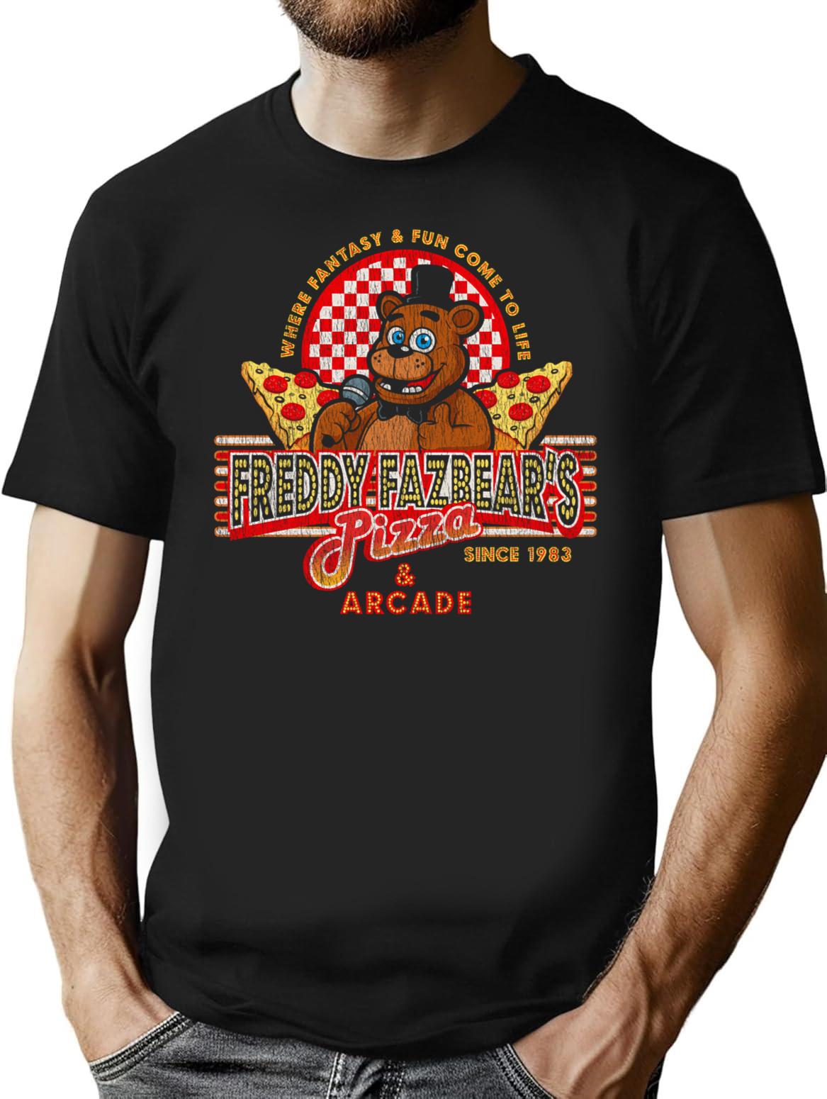 Freddy Fazbear'S Pizza Since 1983 Worn Out T-Shirt for Men & Women, T-Shirts Graphic Tee - Black