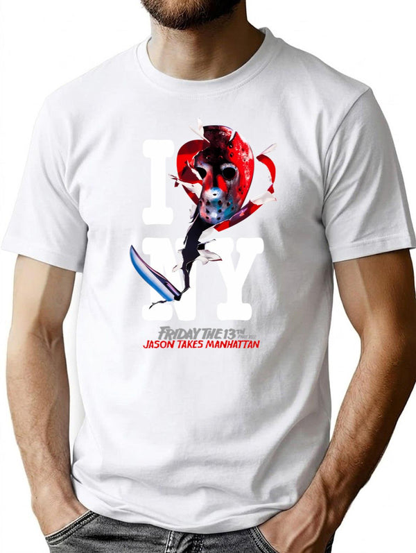 Friday The 13Th Black Horror Movie T-Shirt for Men & Women, T-Shirts Graphic Tee - White