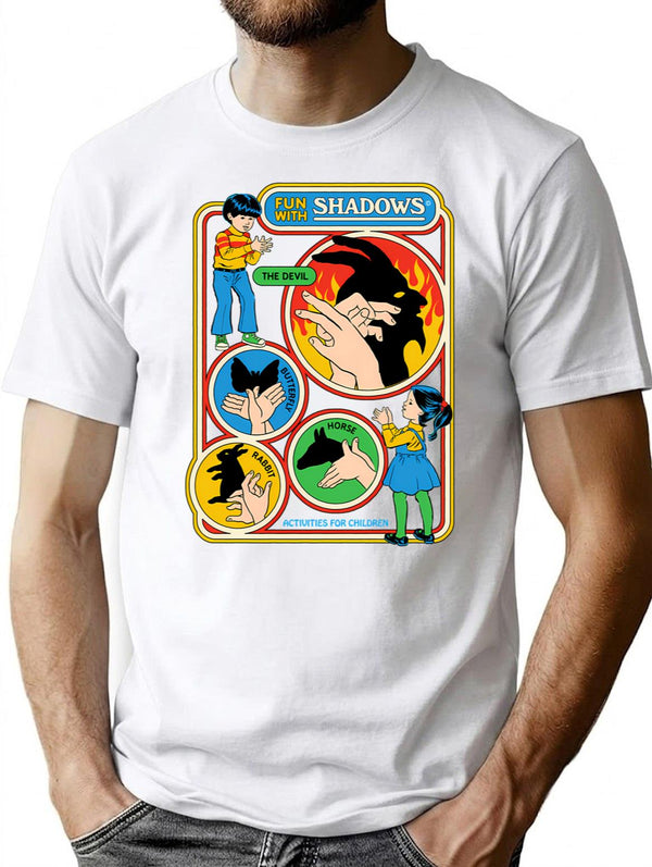 Fun With Shadows T-Shirt for Men & Women, T-Shirts Graphic Tee - White