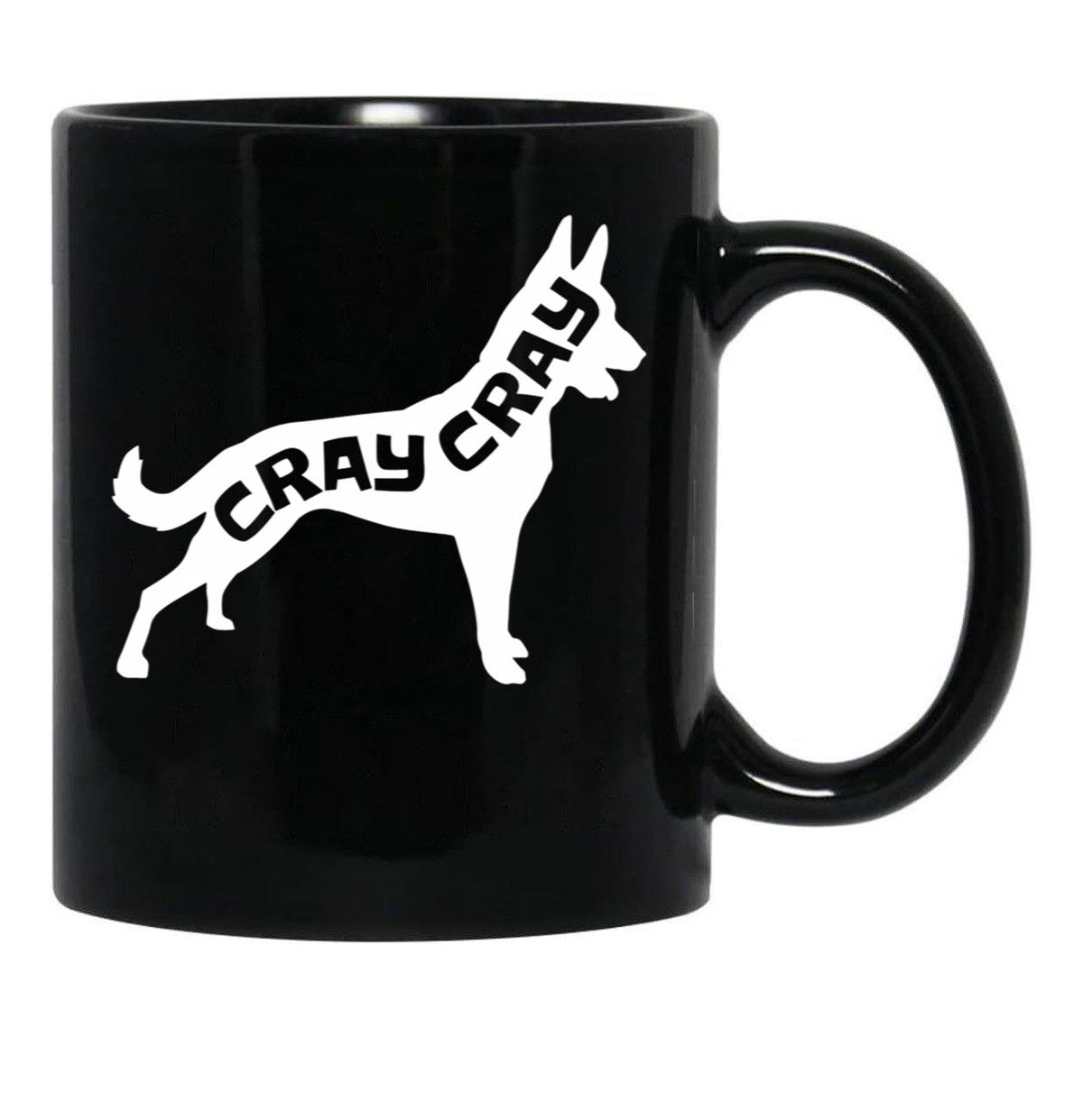 Funny Belgian Malinois Cray Crazy Maligator Dog Gift Black Coffee Mug, Gift Coffee Mug - Black