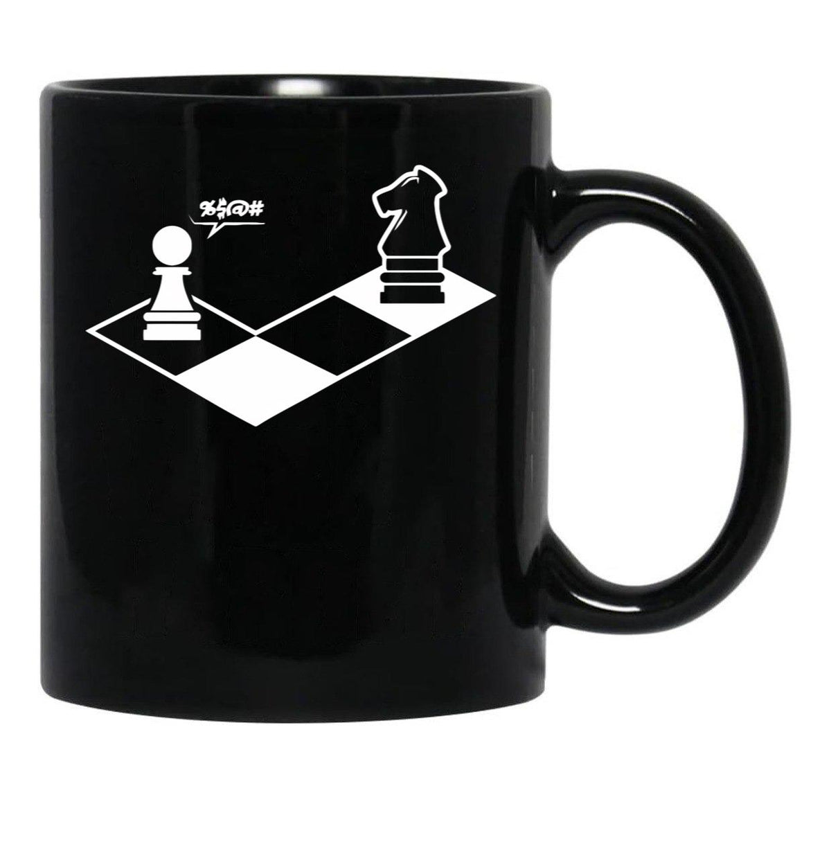 Funny Chess Shirt Chess Player Black Coffee Mug, Gift Coffee Mug - Black