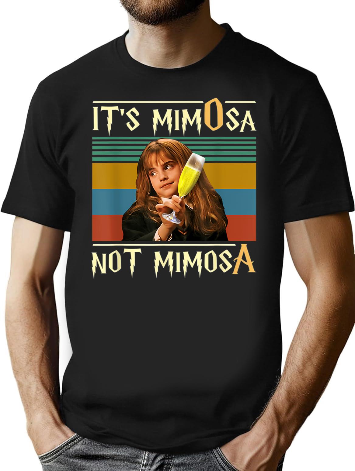 Funny It's Mimosa Not Mimosa Halloween Vintage T-Shirt - Black