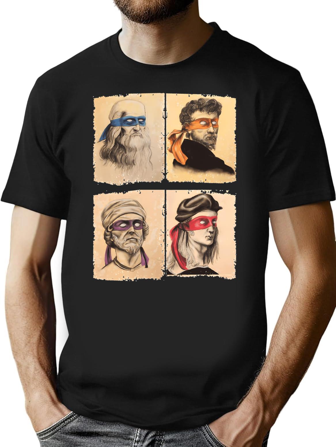 Funny Italian Artists Turtles Art Lovers Gift Renaissance Ninja Artists For Women Men Classic T Shir T-Shirt - Black
