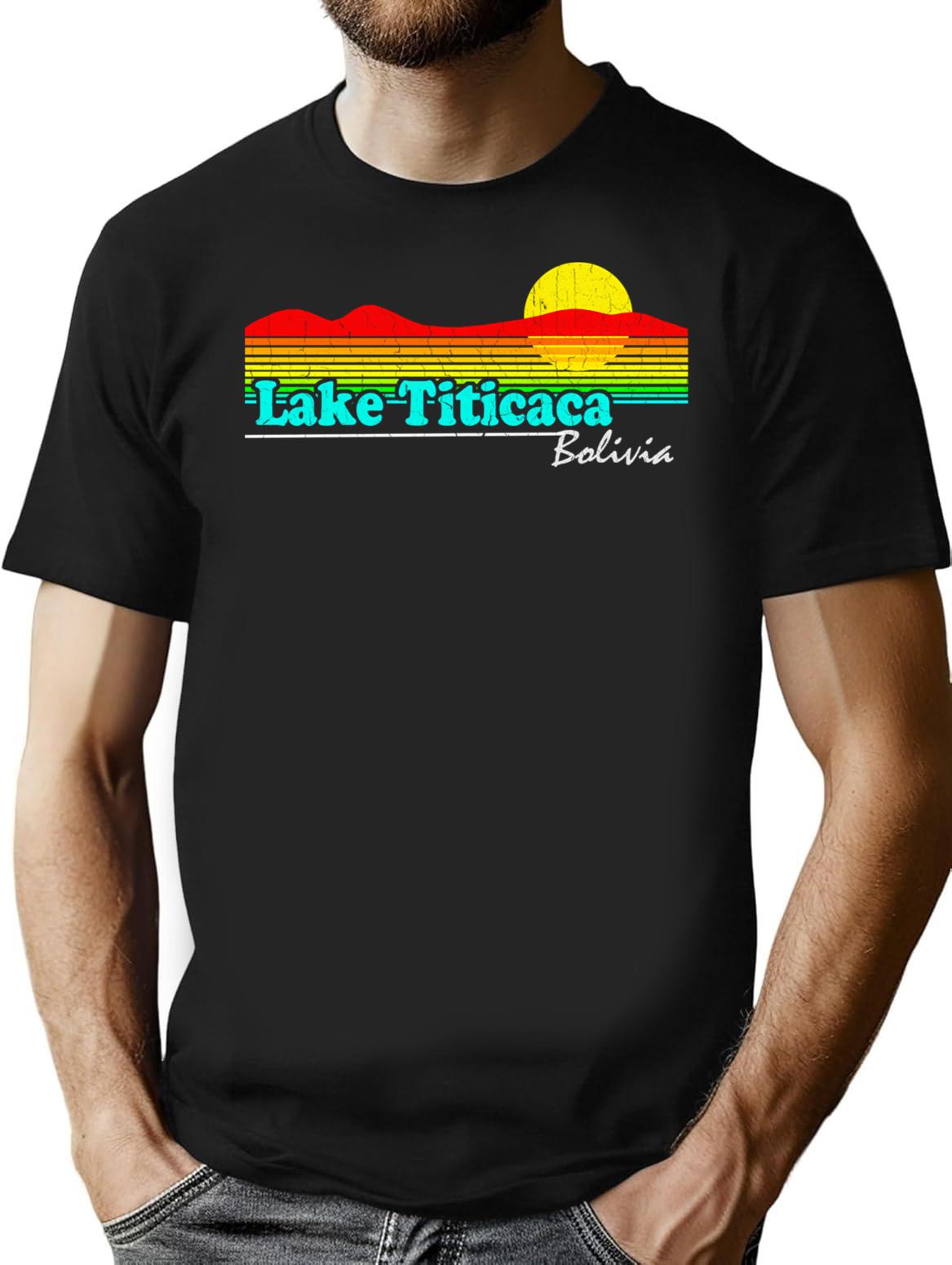 Funny Lake Titicaca Bolivia (vintage Distressed) T-Shirt - Black